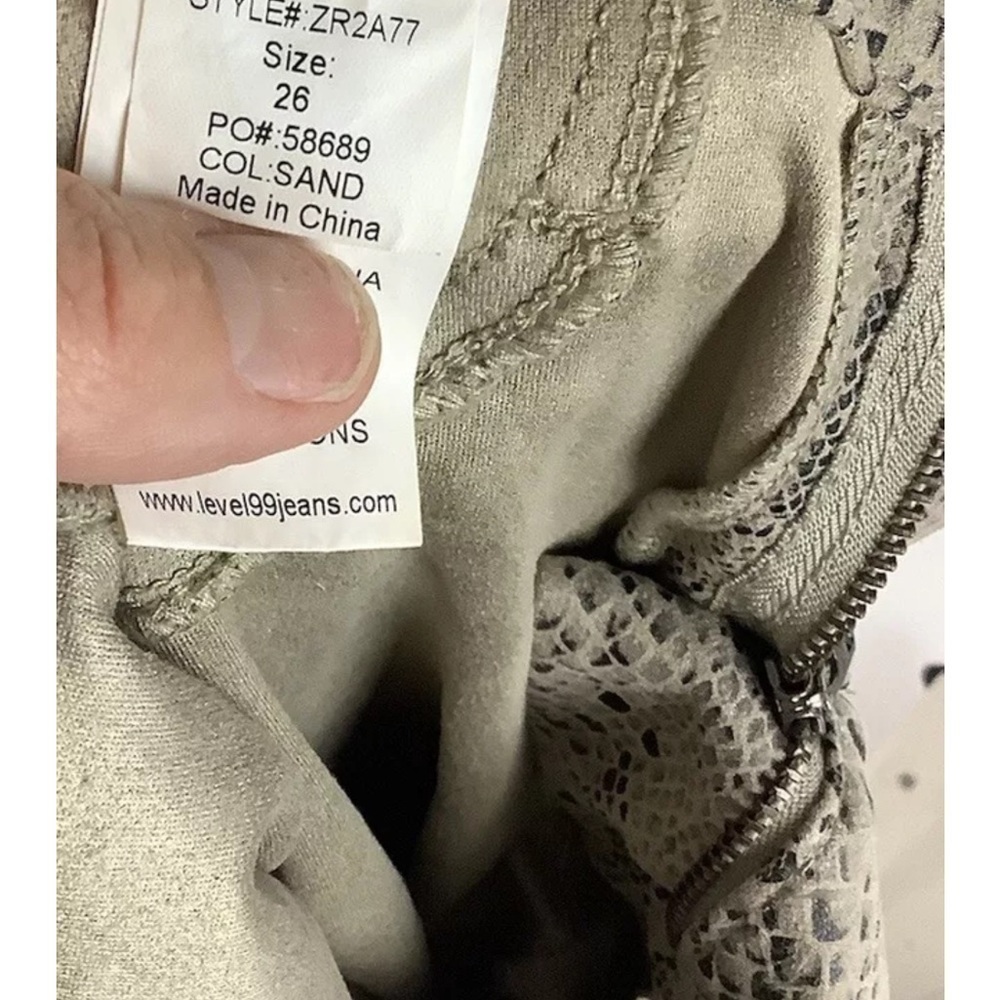 Anthropologie Sz 26 Janice Ultra Skinny Python Print Jeans Brown Polyester - Picture 7 of 8